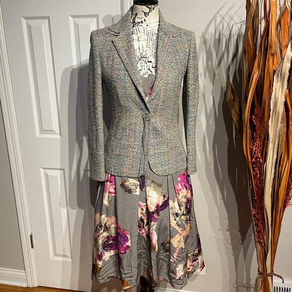 NWOT High Low Floral Print Pleated Overlay Fit Flare Cocktail Party A-line work - Picture 6 of 6